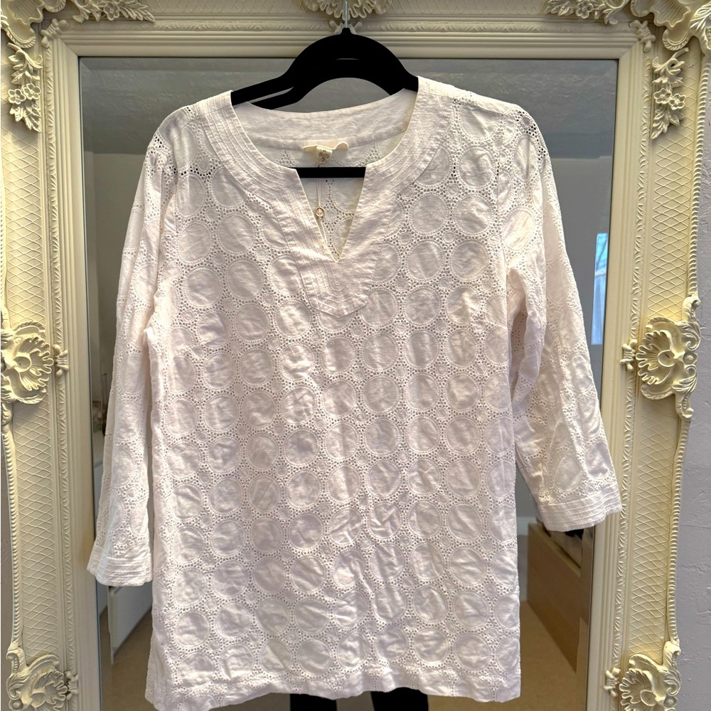 White eyelet blouse